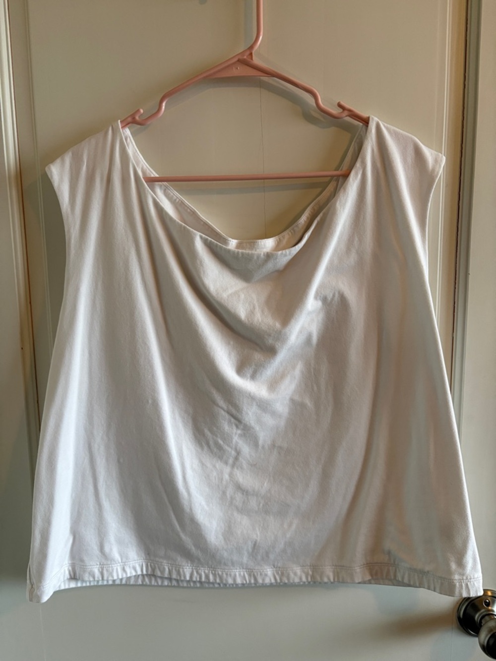 a new day White Cowl Neck Sleeveless Tank Top